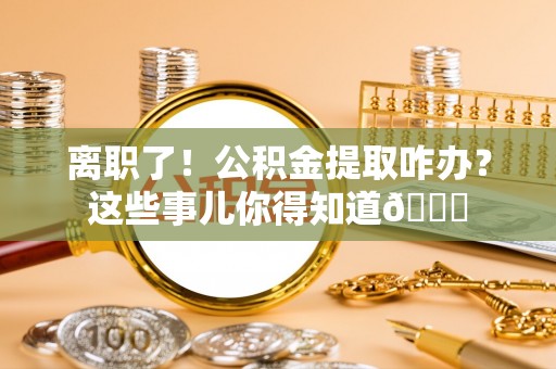 盐城离职了！公积金提取咋办？这些事儿你得知道😎